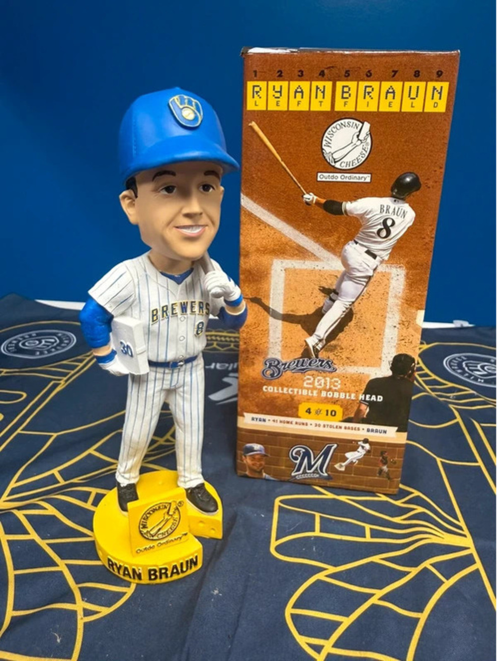 Milwaukee Brewers Ryan Braun 2013 Bobblehead – Wisconsin Cheese Base SGA w/ Box
